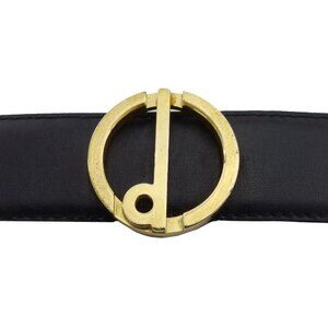 Dunhill belt Black x Gold Women Authentic secondhand